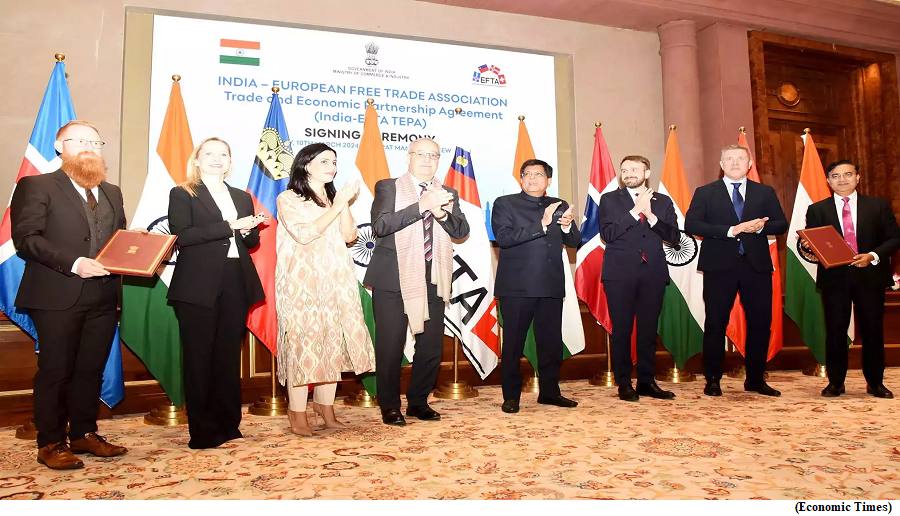 India EFTA Trade and Economic Partnership Agreement (GS Paper 3, Economy)